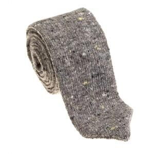 NEW PACIFIC SILK cashmere and wool knit tie in gray